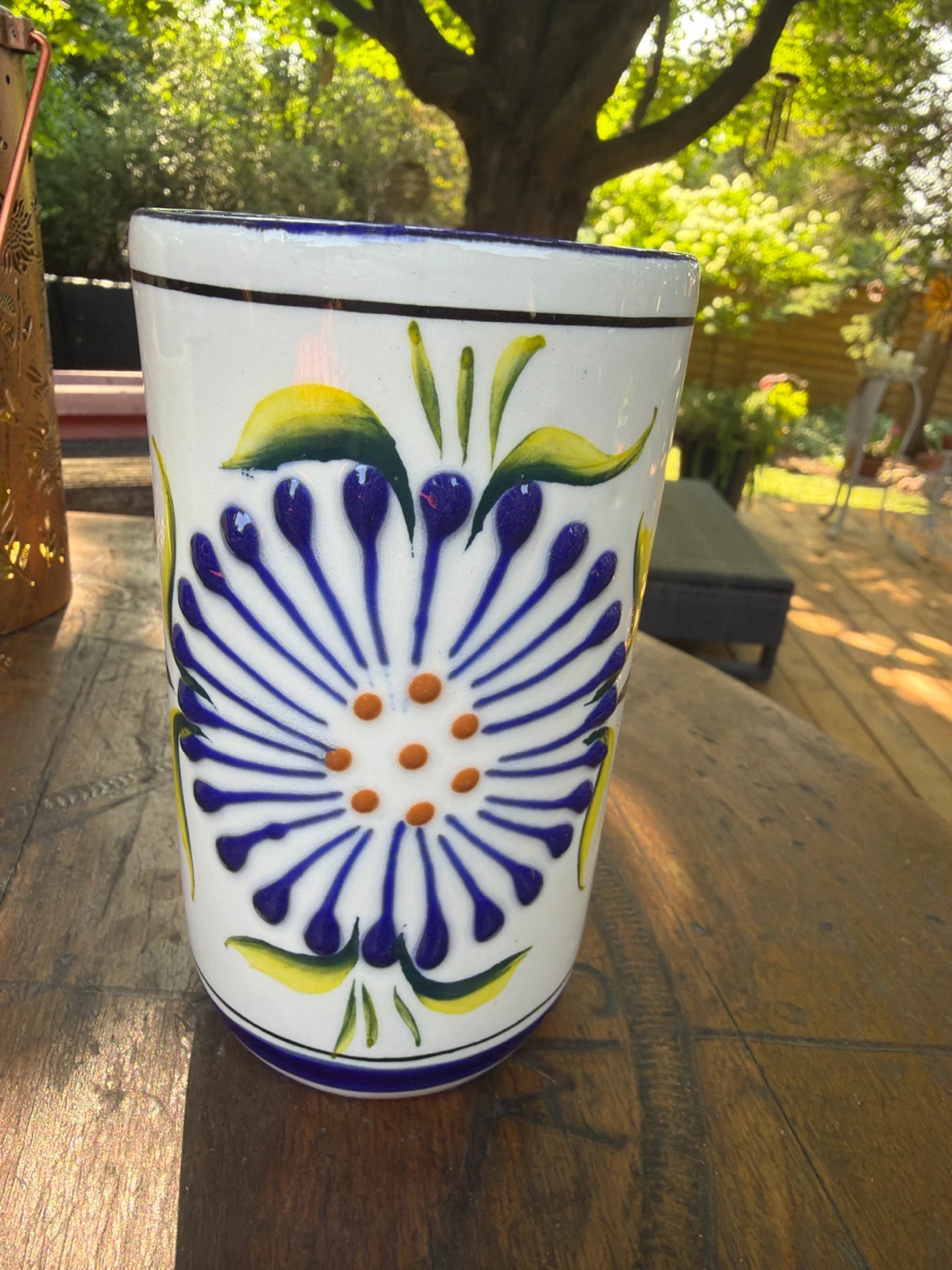 Hand-Painted Mexican Ceramic Tumbler/Vase - Acosta H.Mex