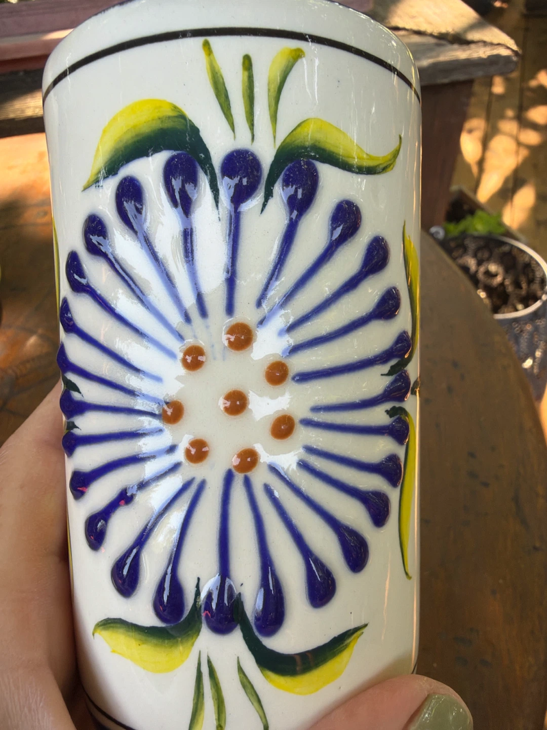 Hand-Painted Mexican Ceramic Tumbler/Vase - Acosta H.Mex - photo 5