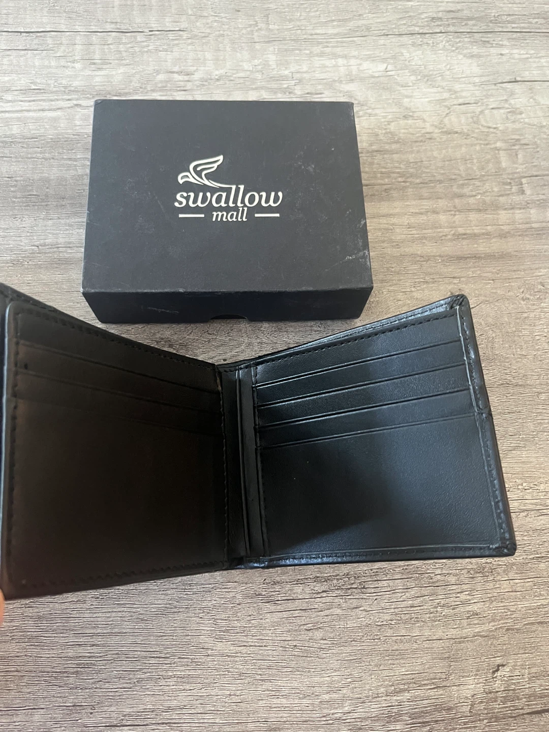 Swallow Mall Black Bifold Wallet
