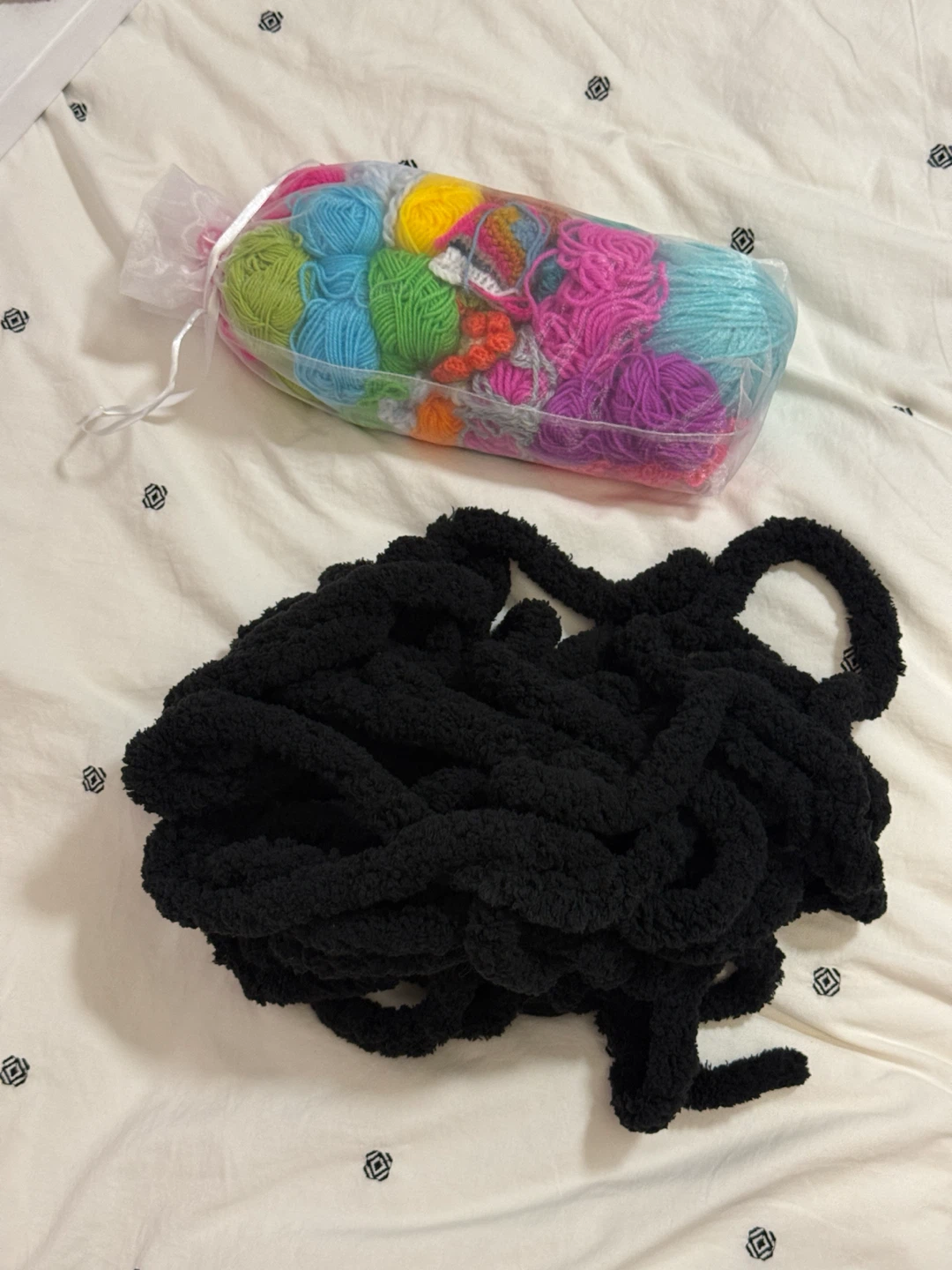 Chunky Yarn Bundle - Black & Assorted Colours
