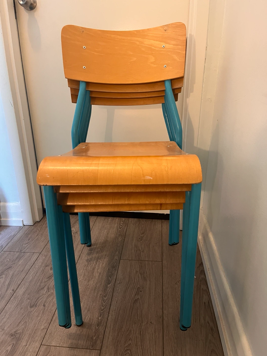Vintage school chairs- upcycled (Set of 4)