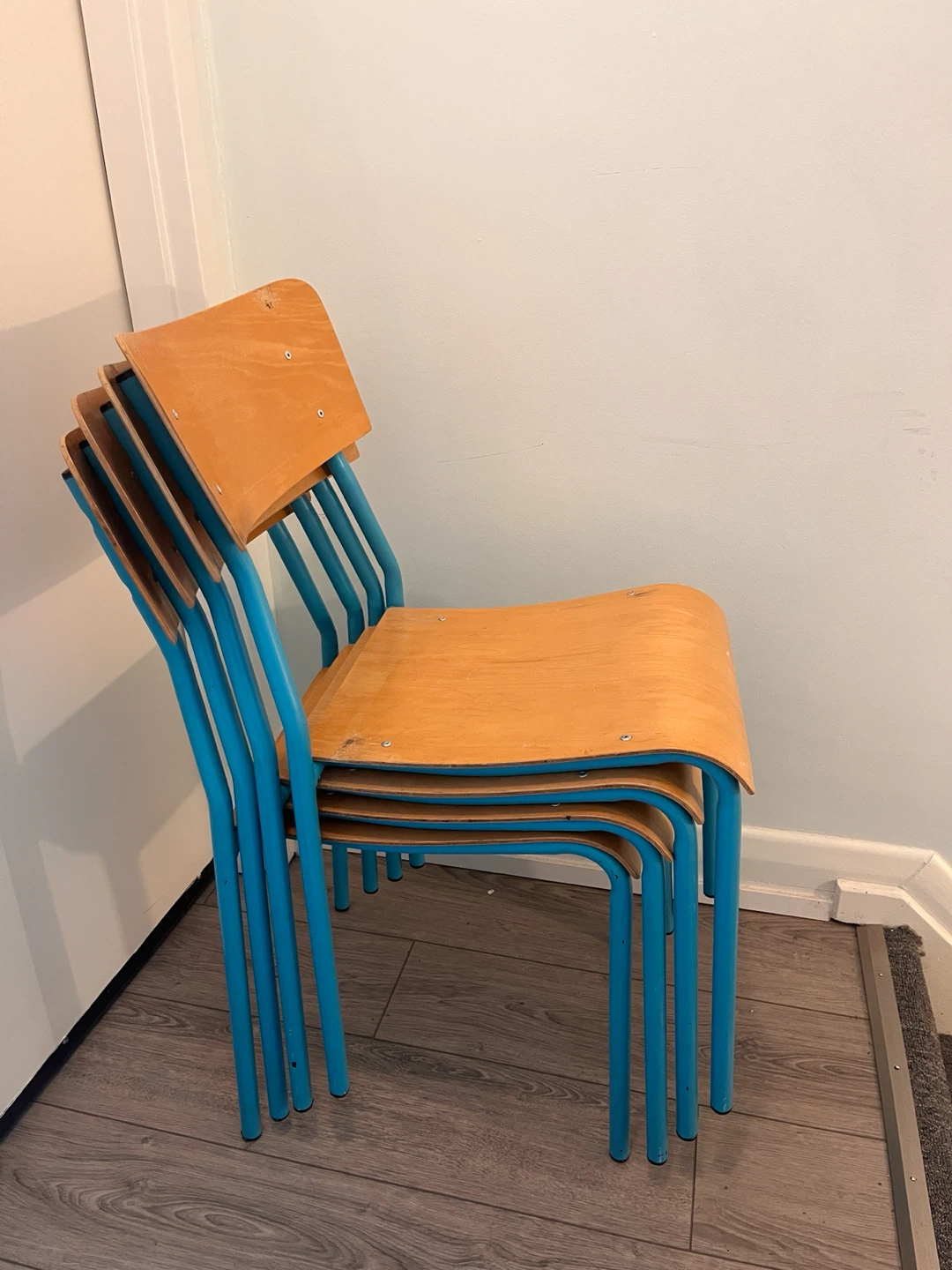 Vintage school chairs- upcycled (Set of 4) - photo 2