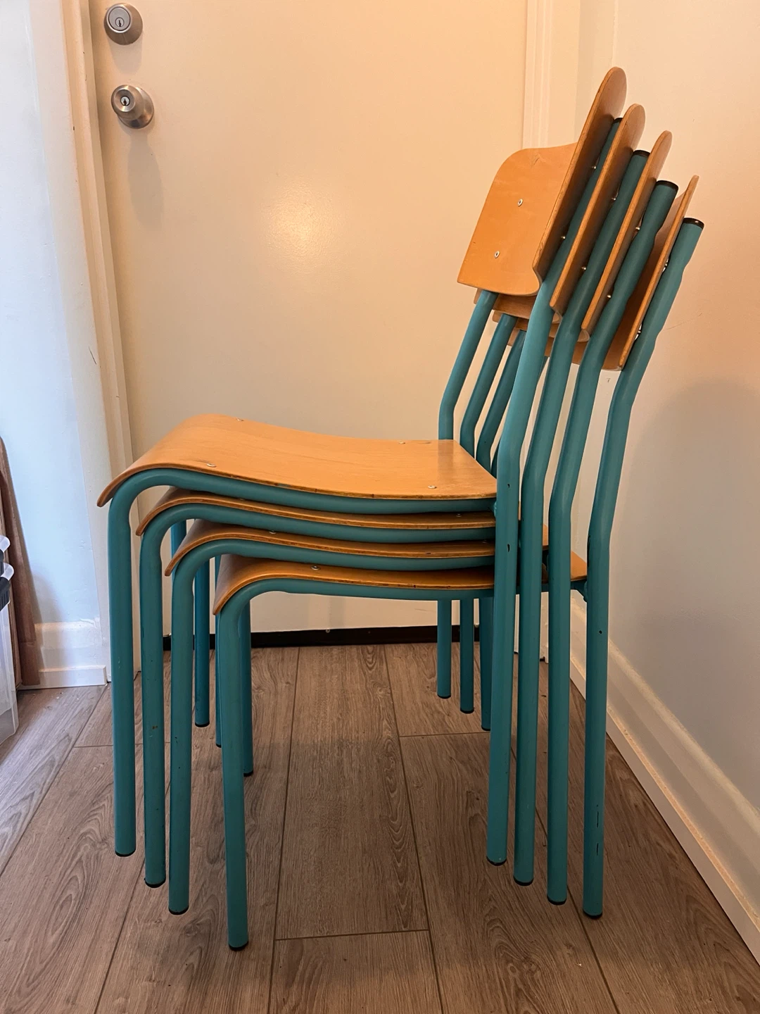 Vintage school chairs- upcycled (Set of 4) - photo 3