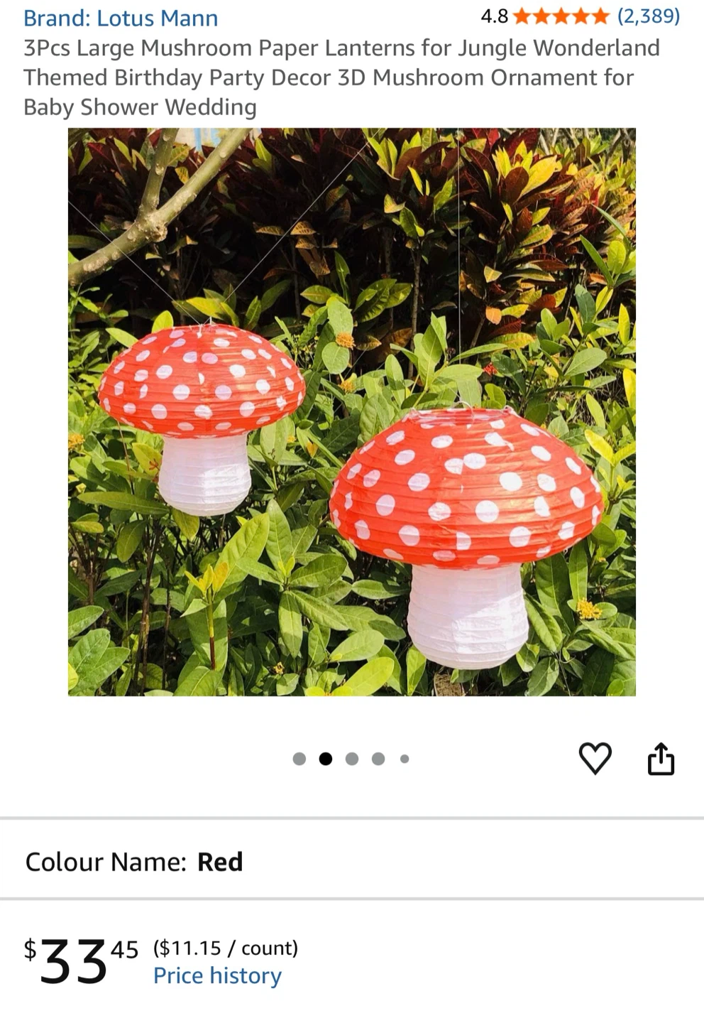 Toadstool mushroom hanging lanterns - photo 3