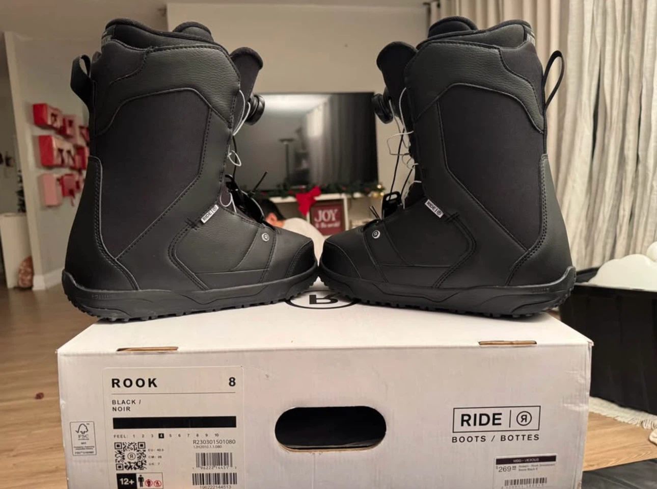 Ride Rook Snowboard Boots - Black - Size 8