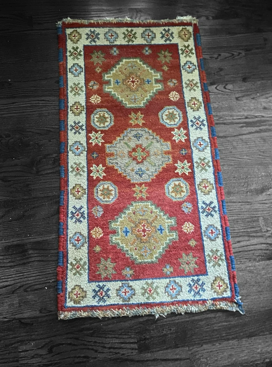 Hand-Knotted Wool Small Area Rug