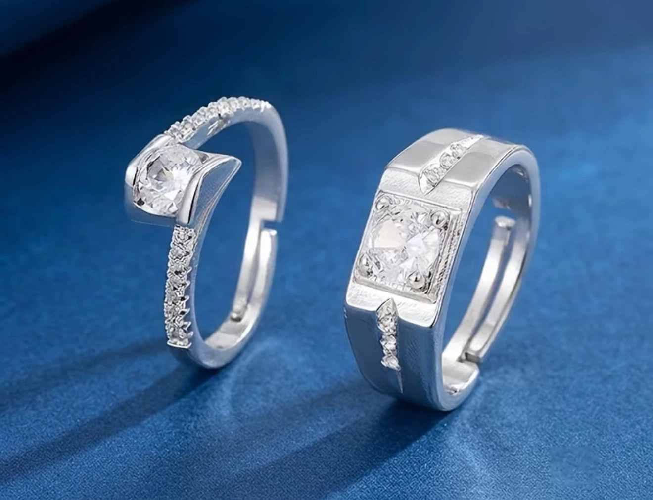18k plated Adjustable Couple Rings Set - photo 2