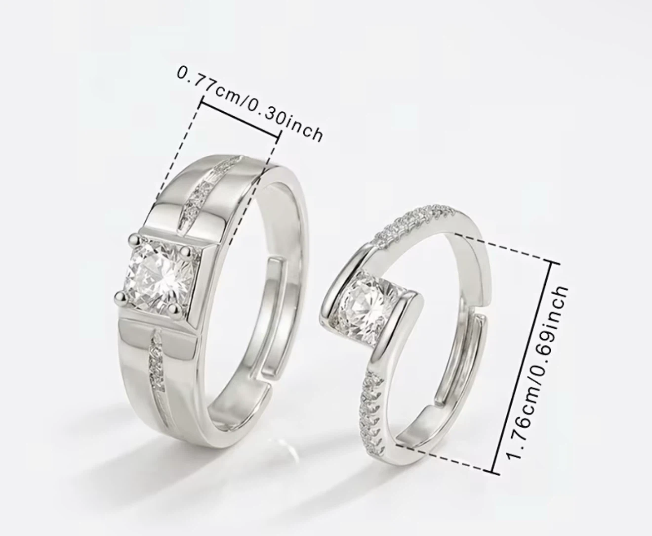 18k plated Adjustable Couple Rings Set - photo 3