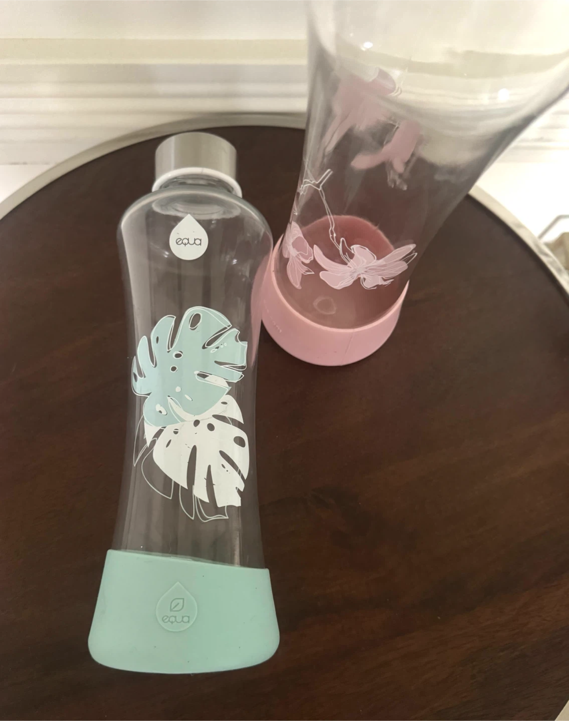 2 EQUA glass water bottles w/silicone bases. - photo 2