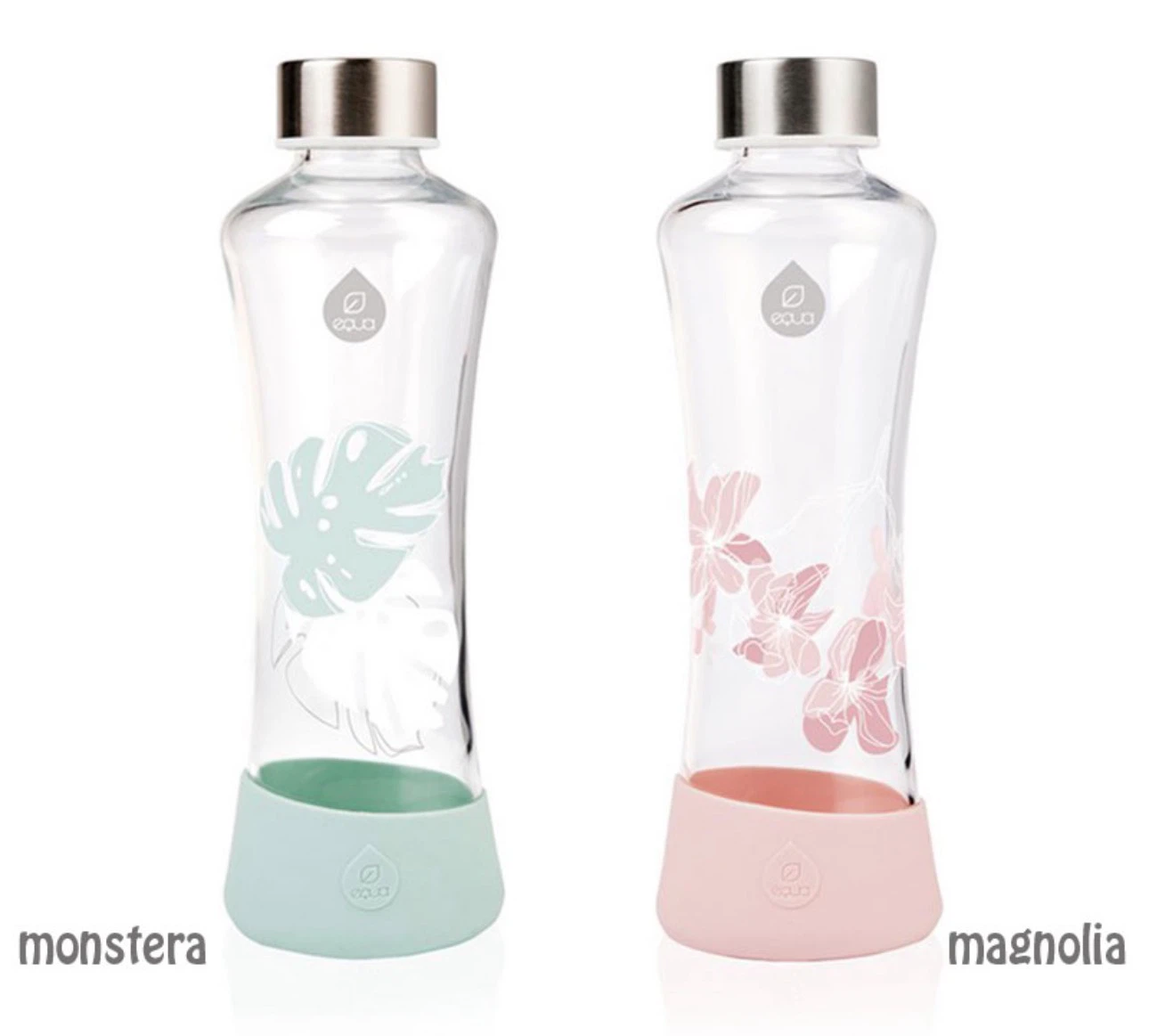 2 EQUA glass water bottles w/silicone bases. - photo 3