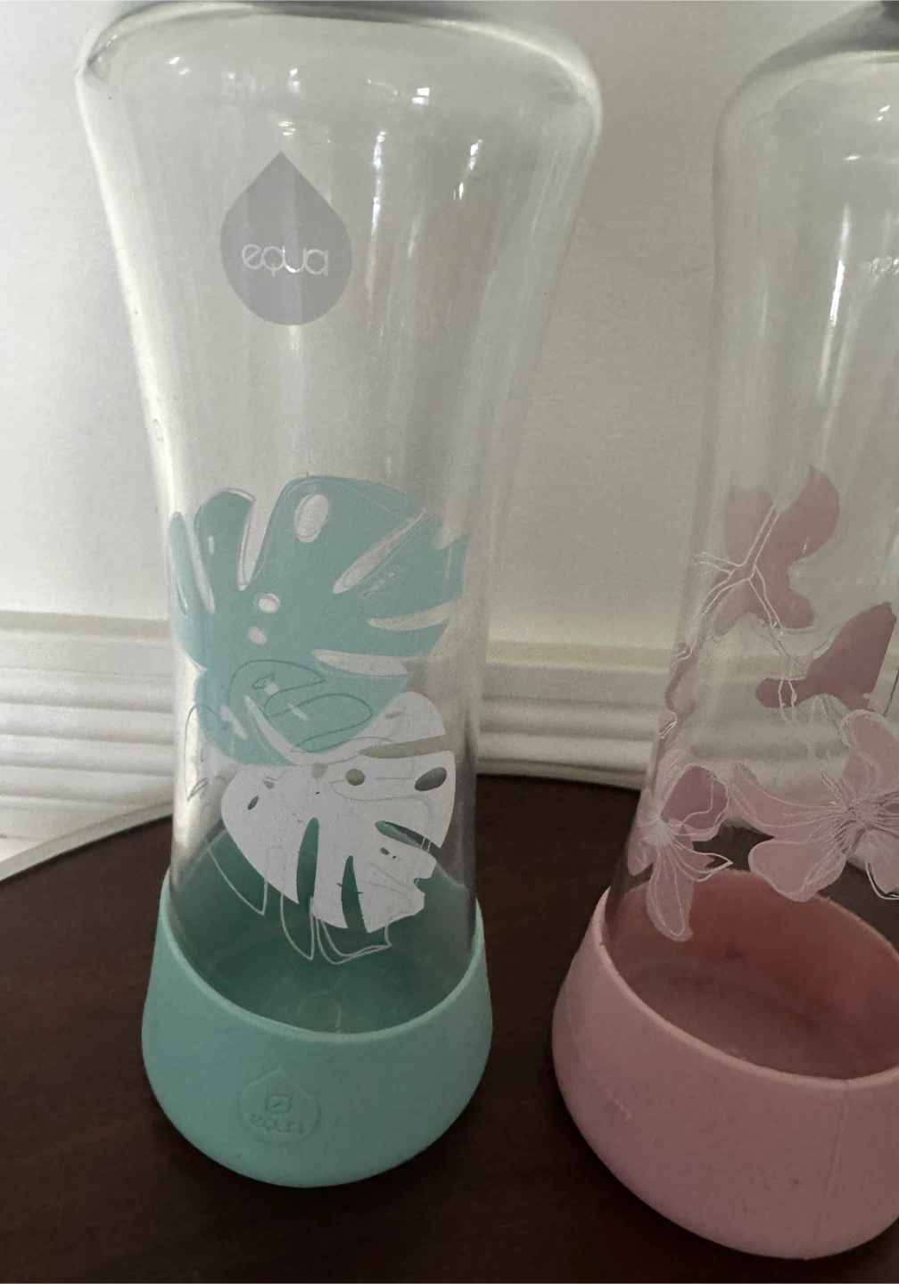 2 EQUA glass water bottles w/silicone bases. - photo 5