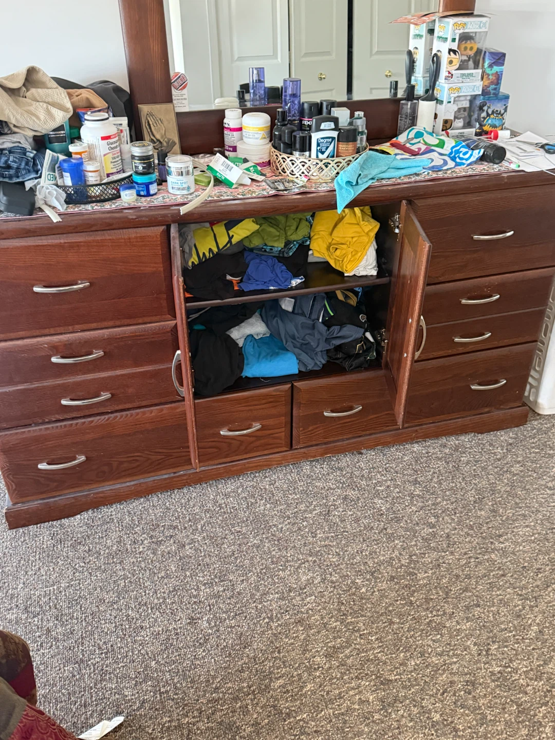 Wooden Dresser with Mirror - photo 2