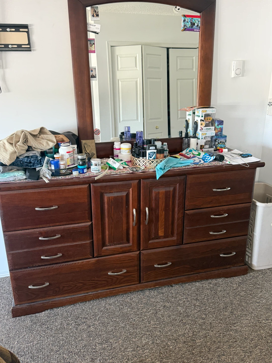 Wooden Dresser with Mirror - photo 3
