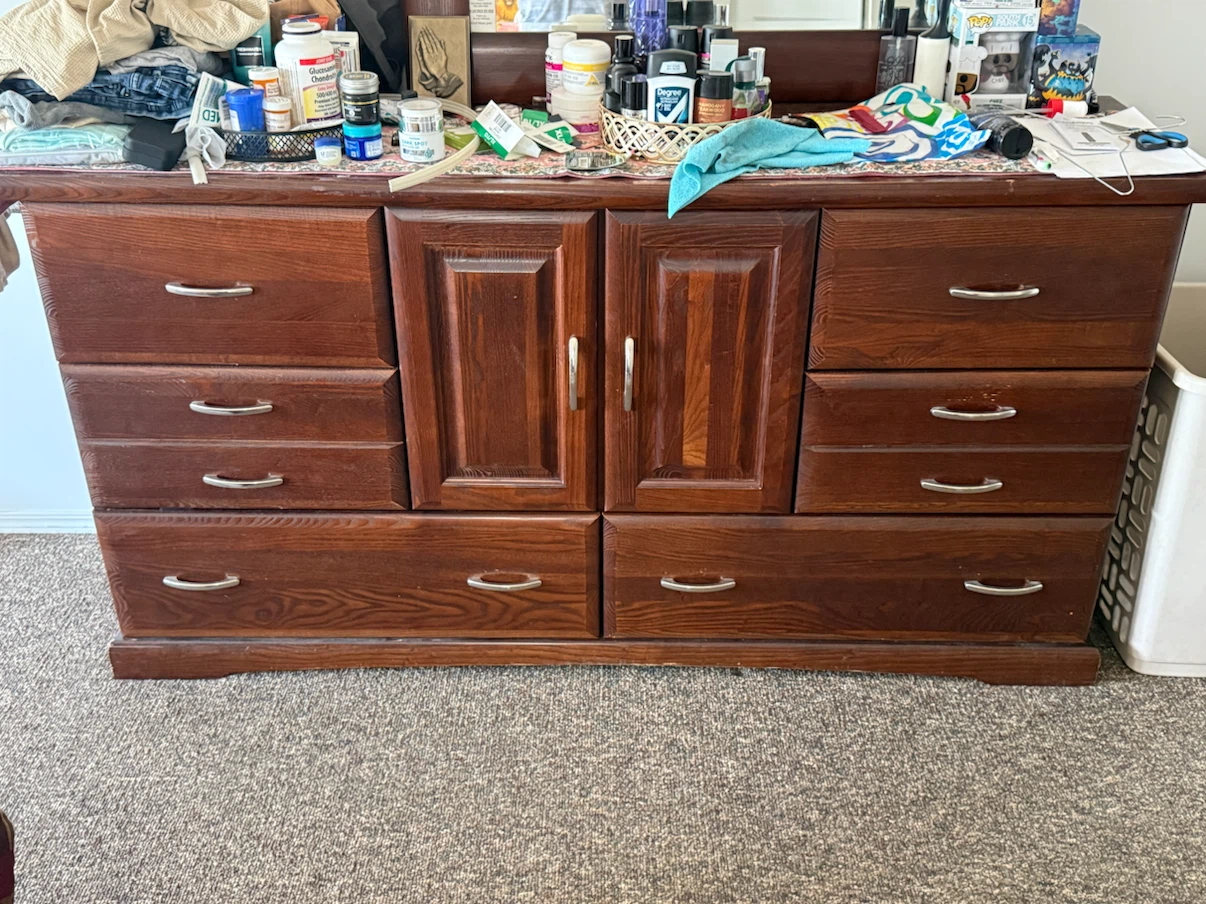 Wooden Dresser with Mirror - photo 4