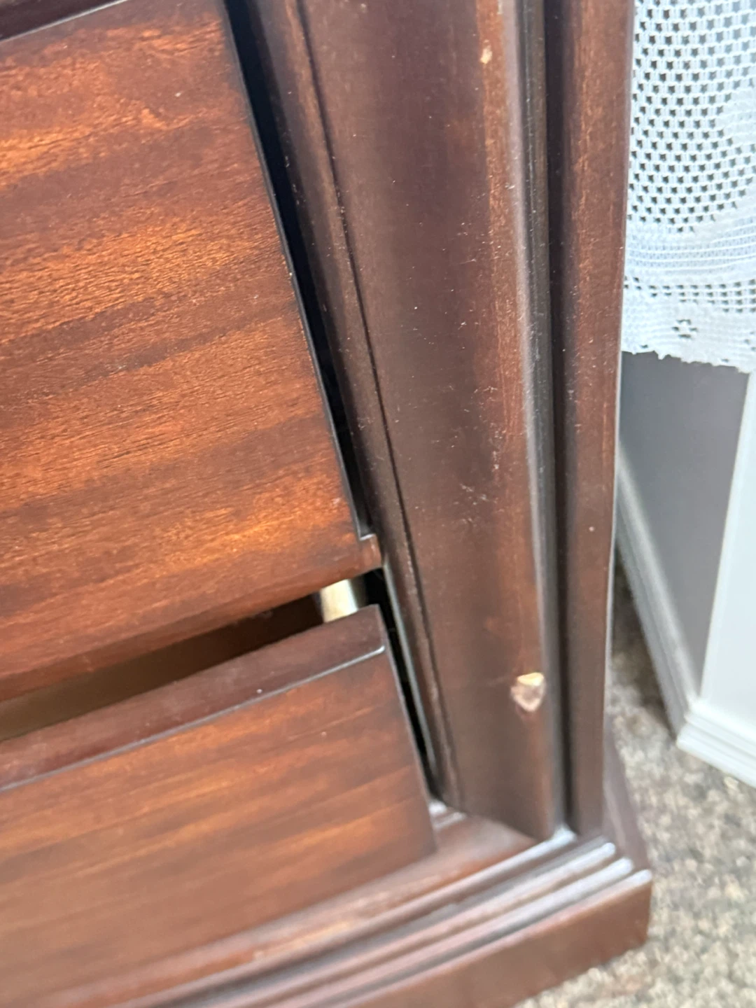 Dark Wood Nightstand / Bedside Table - photo 4