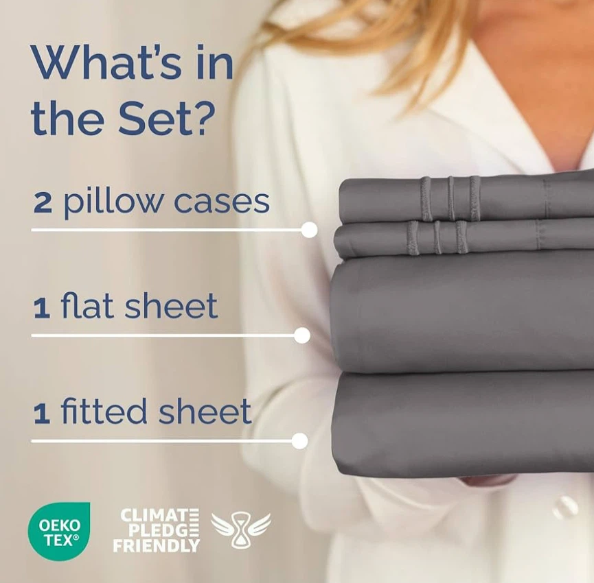 King Size 4 Piece Sheet Set - Comfy Breathable & Cooling - photo 2