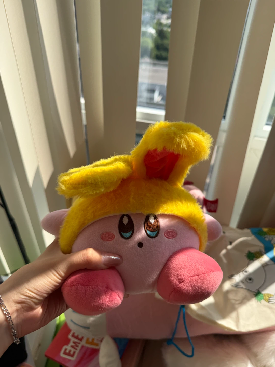 Bunny hat kirby plush