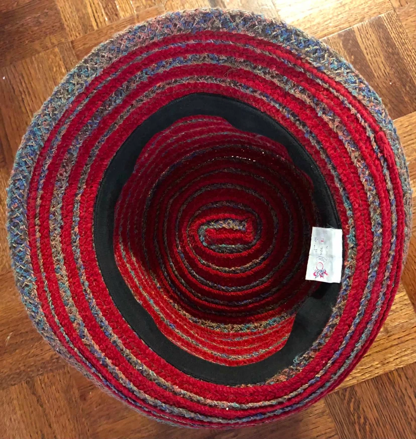 Red Woven Sun Hat with Flower Accent - photo 2