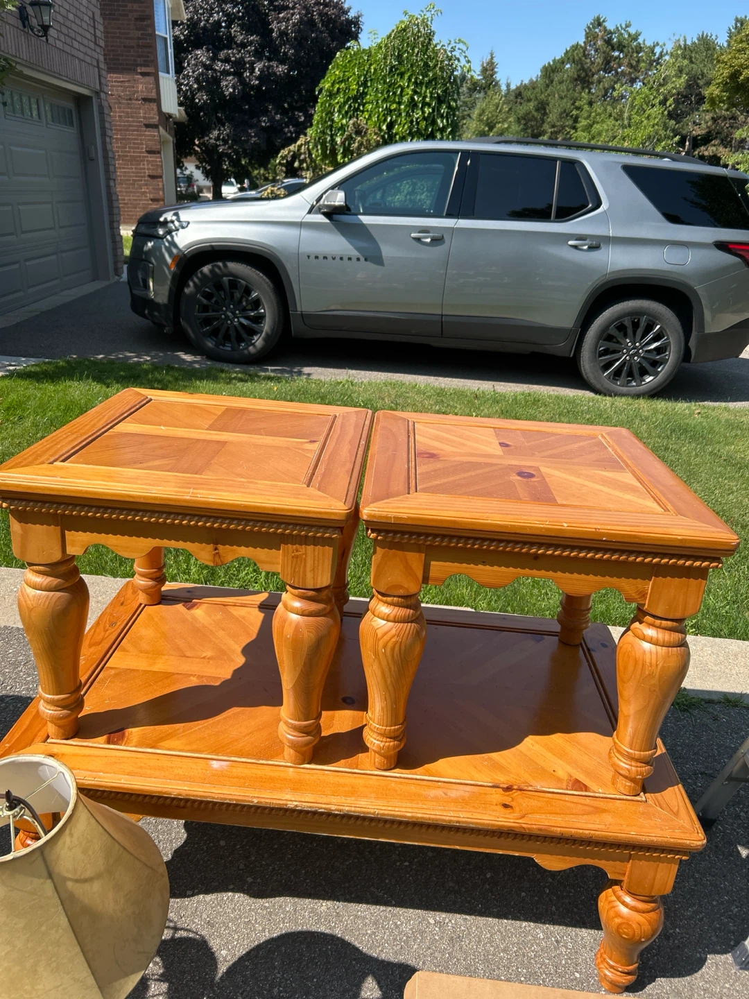Set of 3 Wooden End Tables