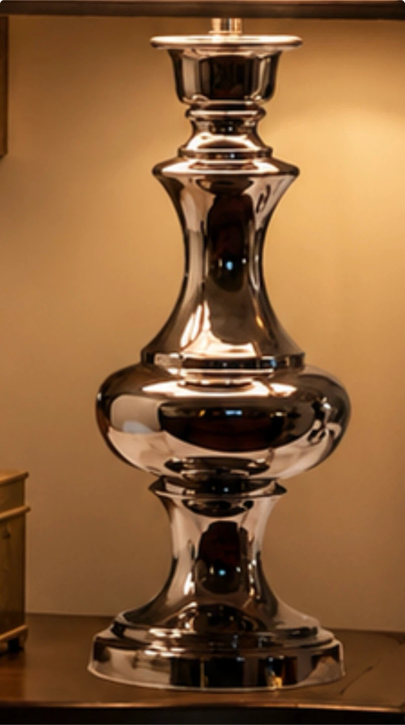 Set of 2 Silver Table Lamps with Beige Shades - photo 3