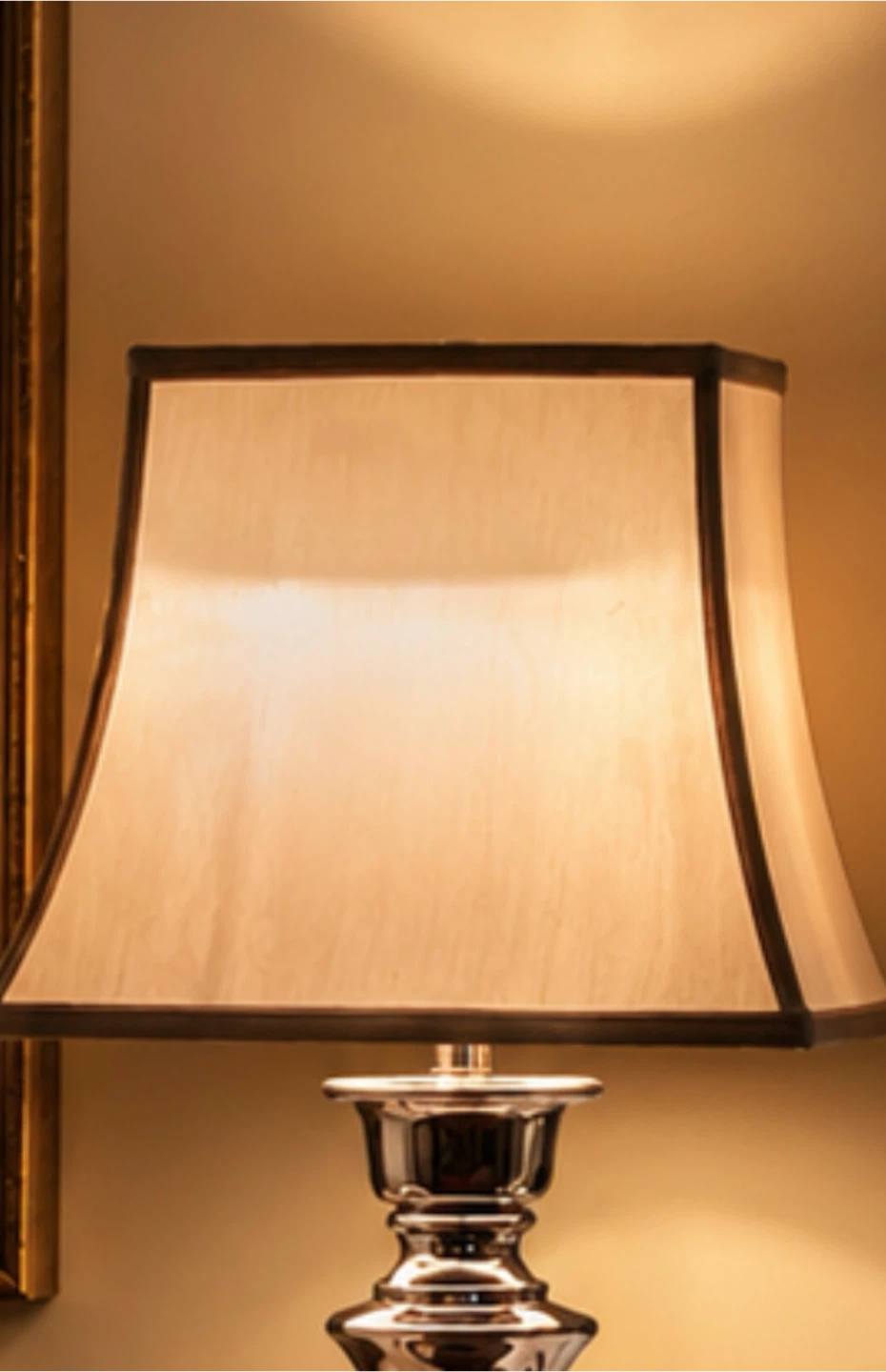 Set of 2 Silver Table Lamps with Beige Shades - photo 4