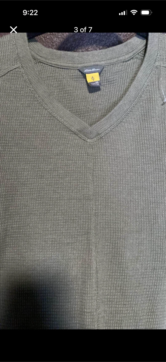 Eddie Bauer Waffle Knit V-neck Long-sleeve Shirt - photo 3