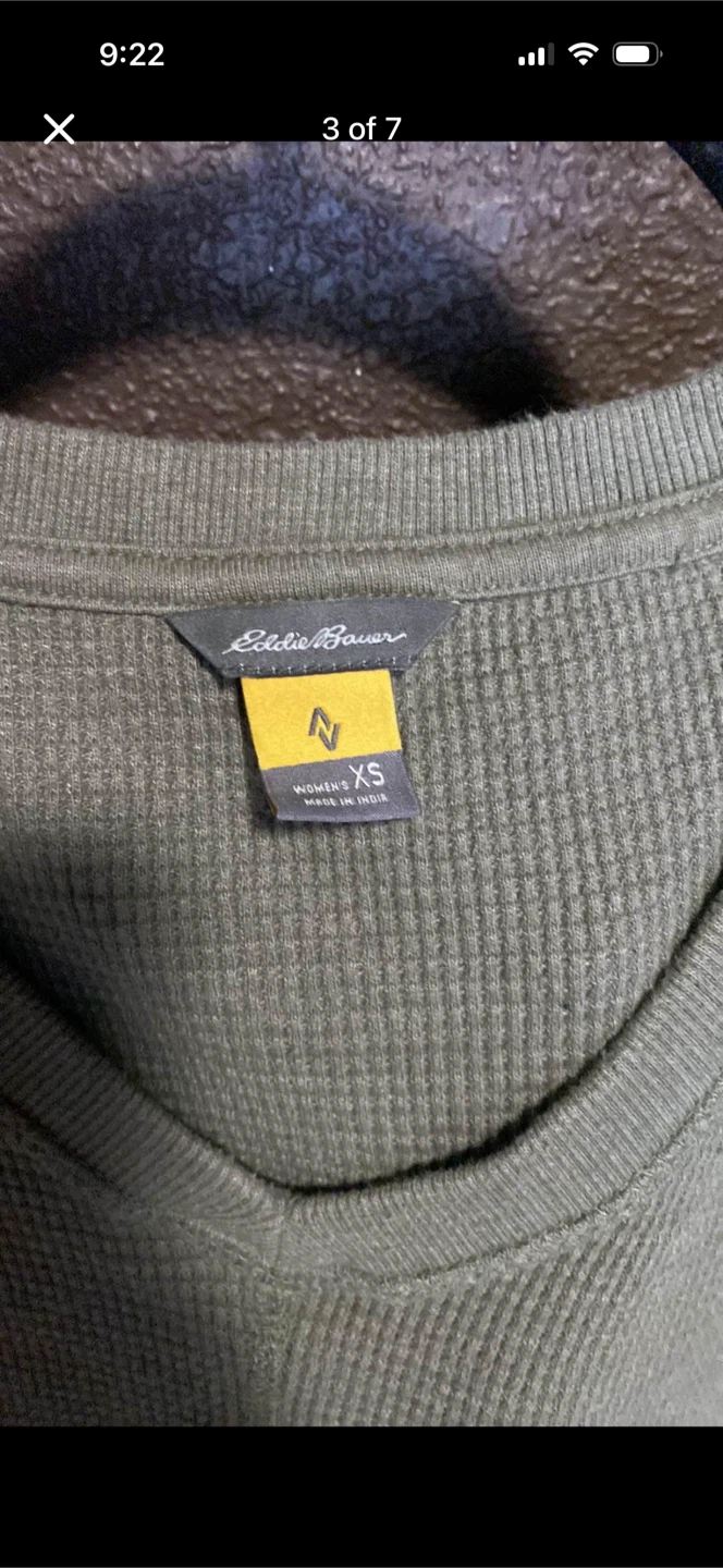 Eddie Bauer Waffle Knit V-neck Long-sleeve Shirt - photo 4