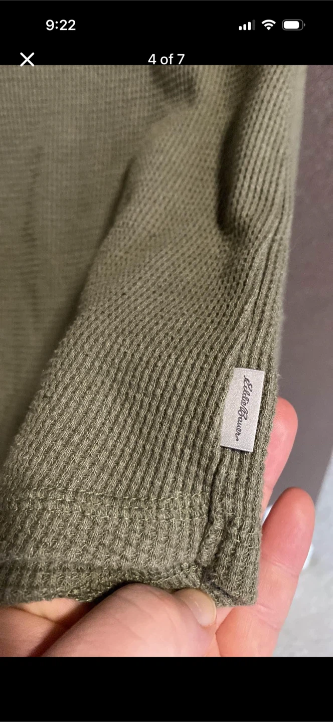 Eddie Bauer Waffle Knit V-neck Long-sleeve Shirt - photo 5