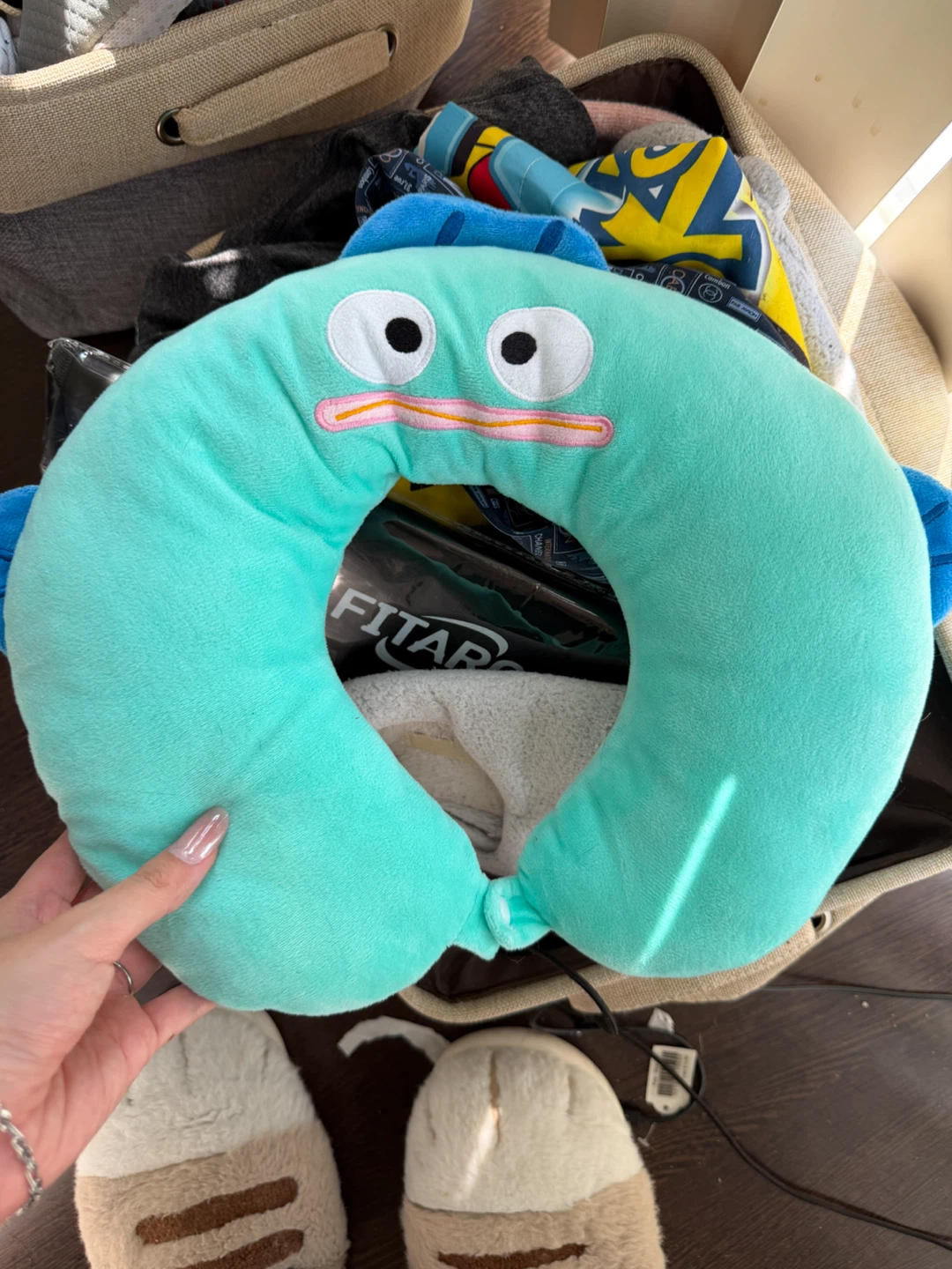 Sanrio hangyodon travel pillow