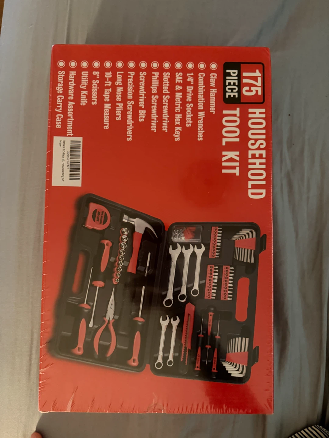 175 Piece Household Tool Kit with Storage Case
