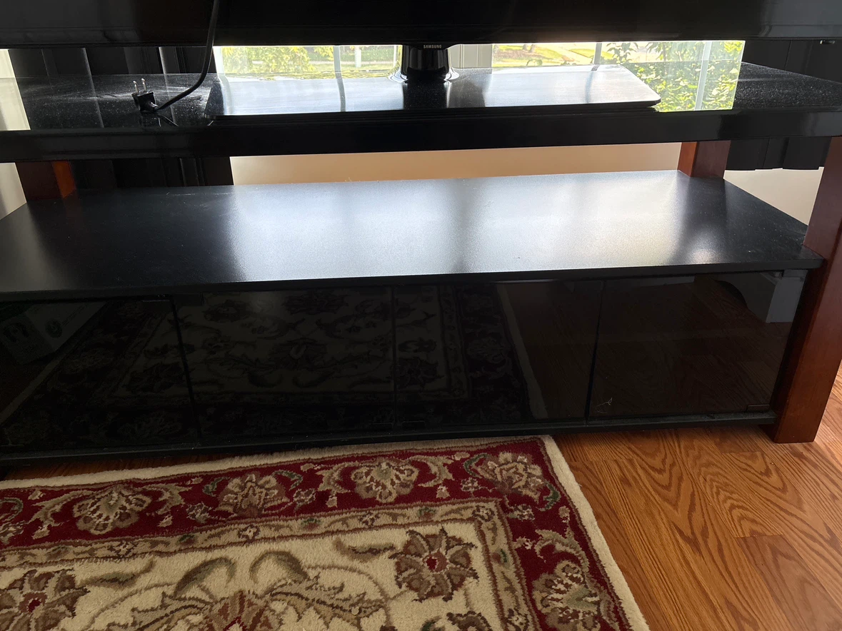 Black Media Console with Storage