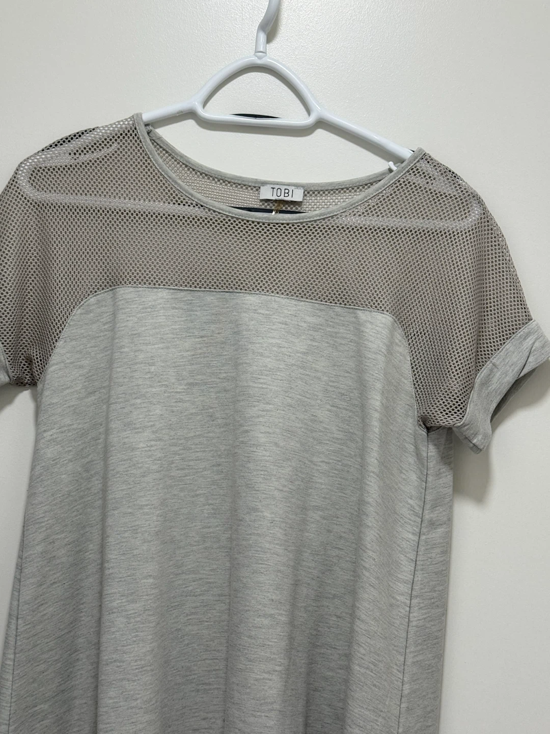 TOBI Grey Mesh Panel T-Shirt Dress - photo 2