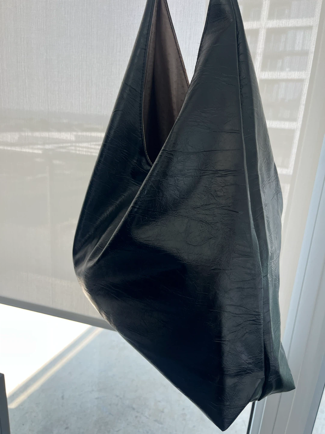 Black Faux Leather Hobo Bag - photo 2