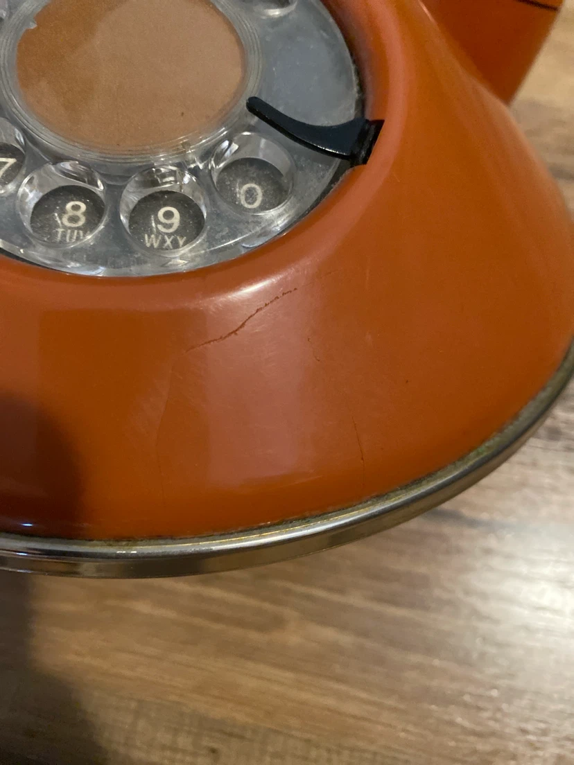 Vintage Rotary Dial Telephone - Orange - photo 3