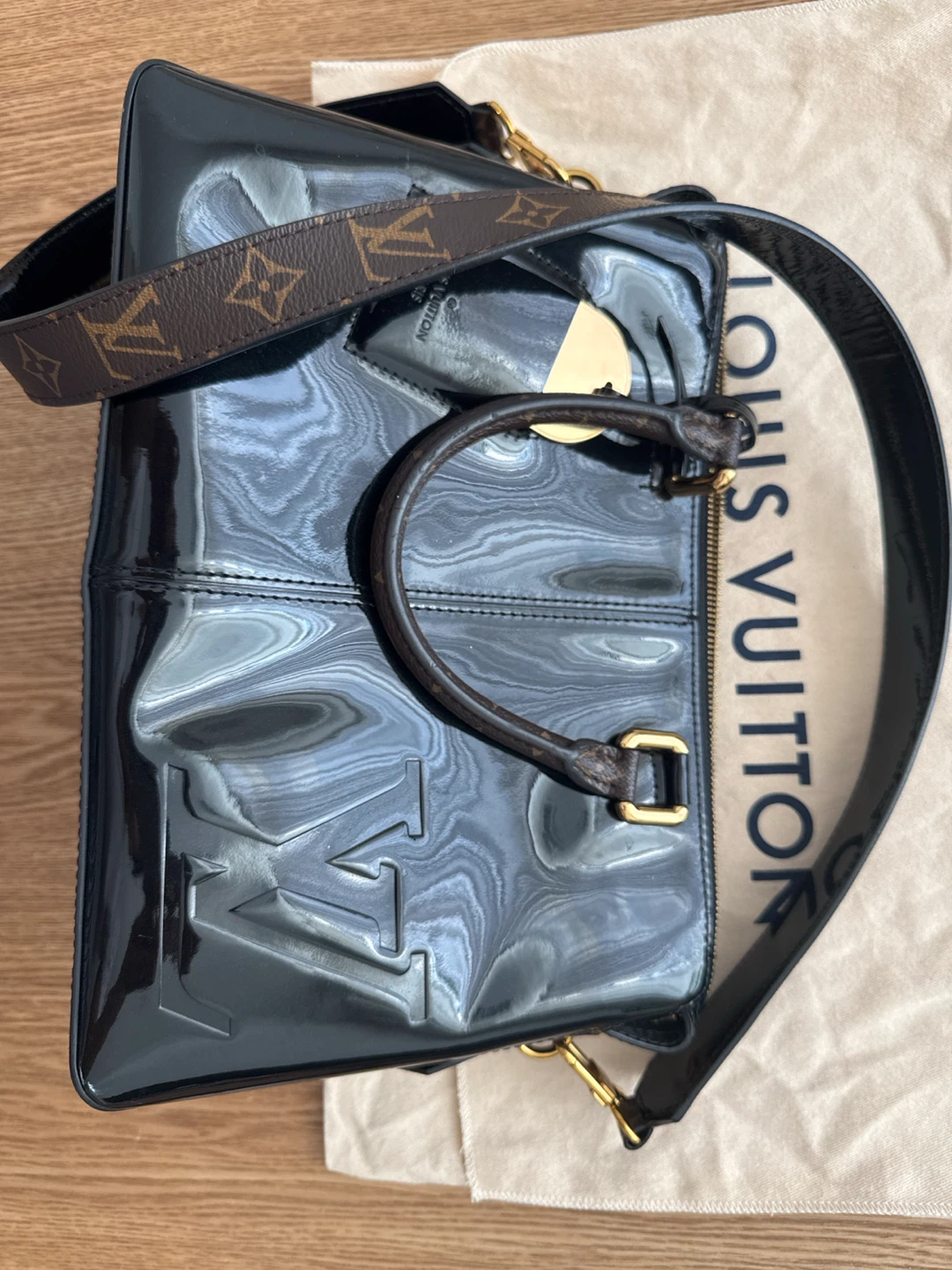 Louis Vuitton Black Patent Leather Handbag