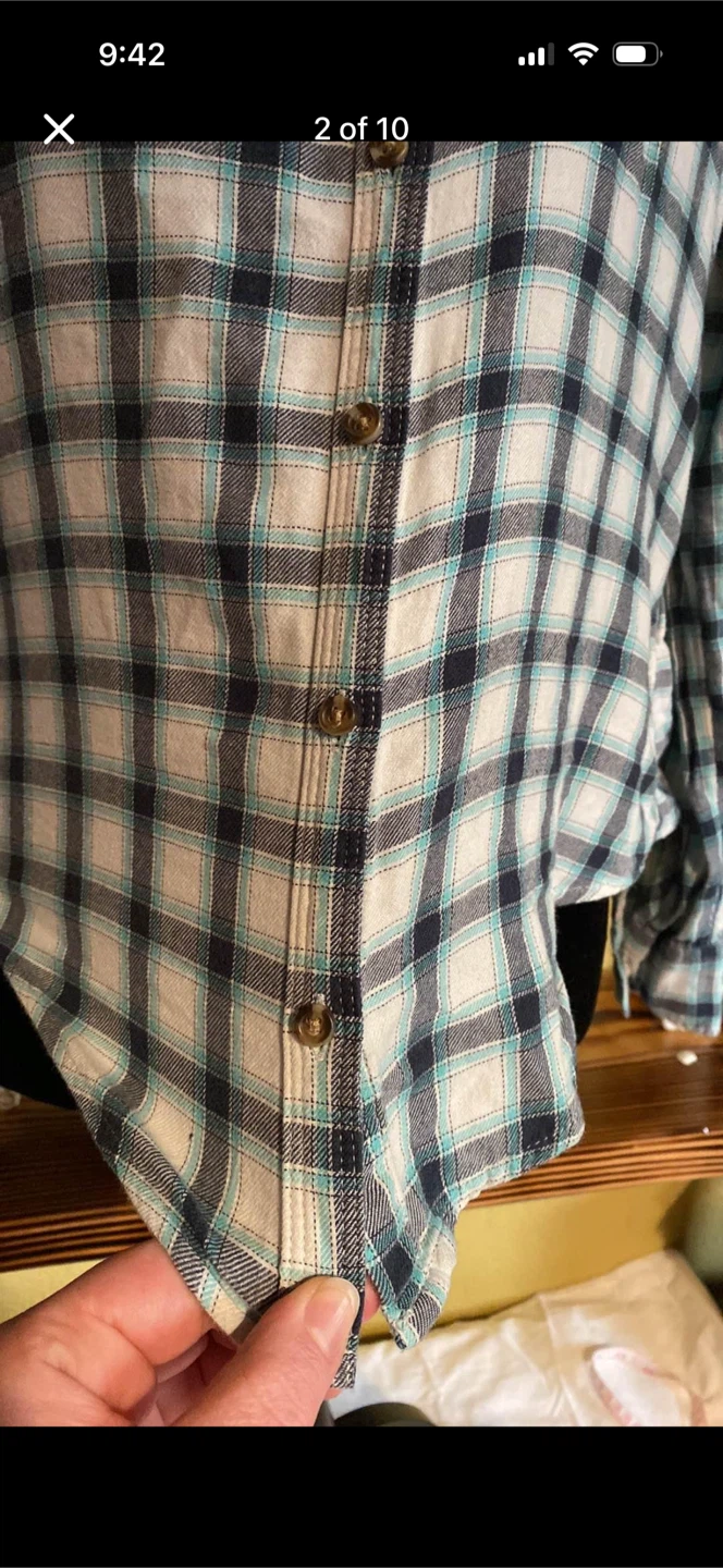 Hollister Blue Plaid Button Up Shirt - photo 2