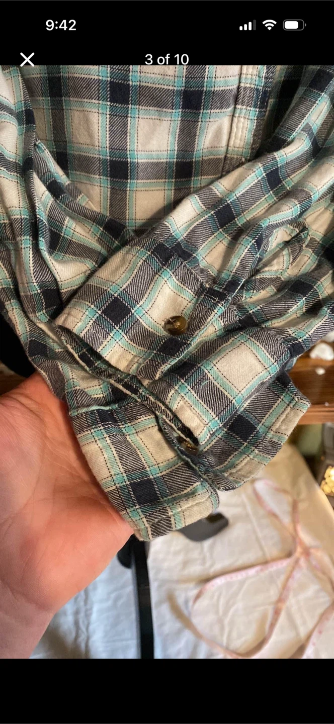 Hollister Blue Plaid Button Up Shirt - photo 3
