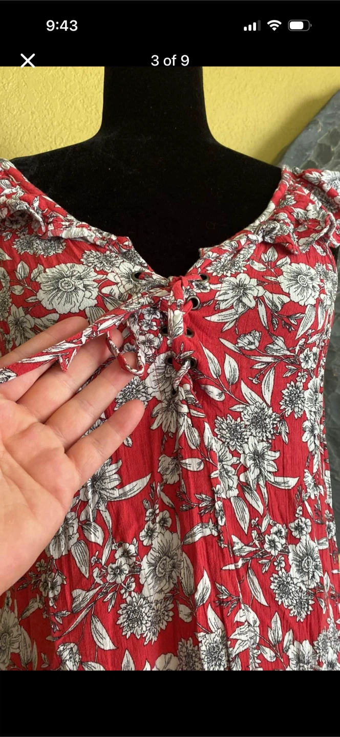American Eagle Outfitters Floral Lace Up Chest And Ruffles Dress - photo 4