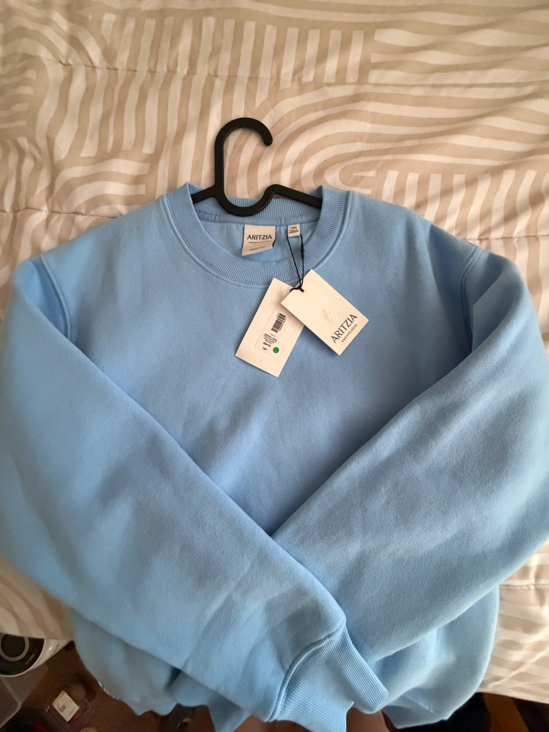 Aritzia Sweatfleece Crewneck Sweater - Baby Blue