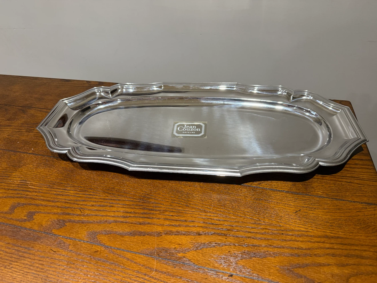 Vintage French Stainless Steel Serving Platter