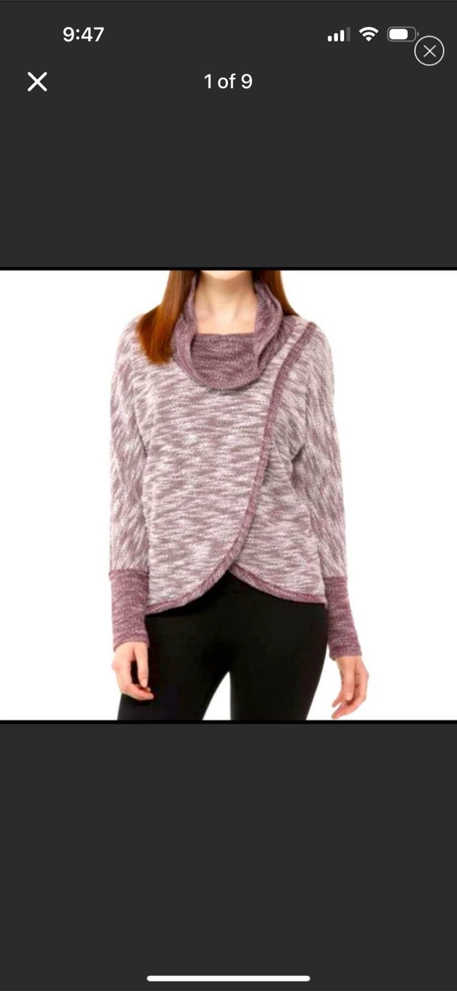 Calvin Klein Performance CowlNeck Tulip-Hem Pink Sweat Shirt New