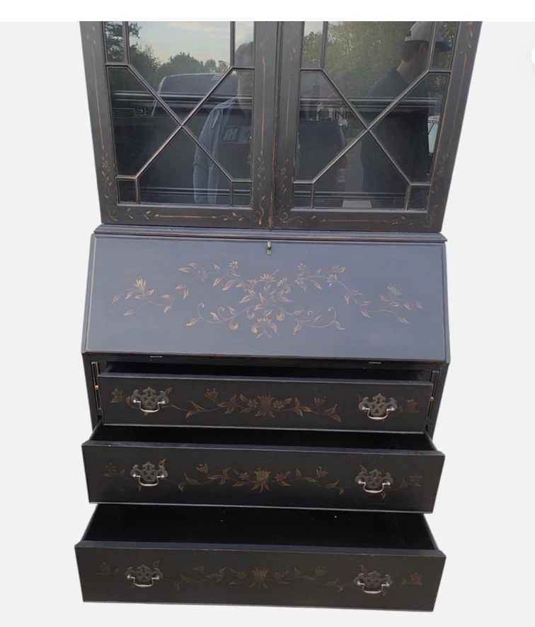 Ethan Allen Secretary Desk with Cabinet - photo 3