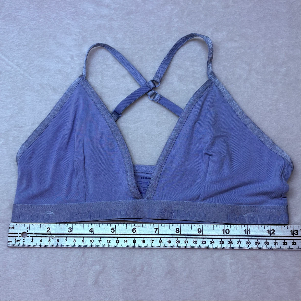 Bamboo Blue Bralette Crisscross Back Wireless Lounge Comfort L - photo 3