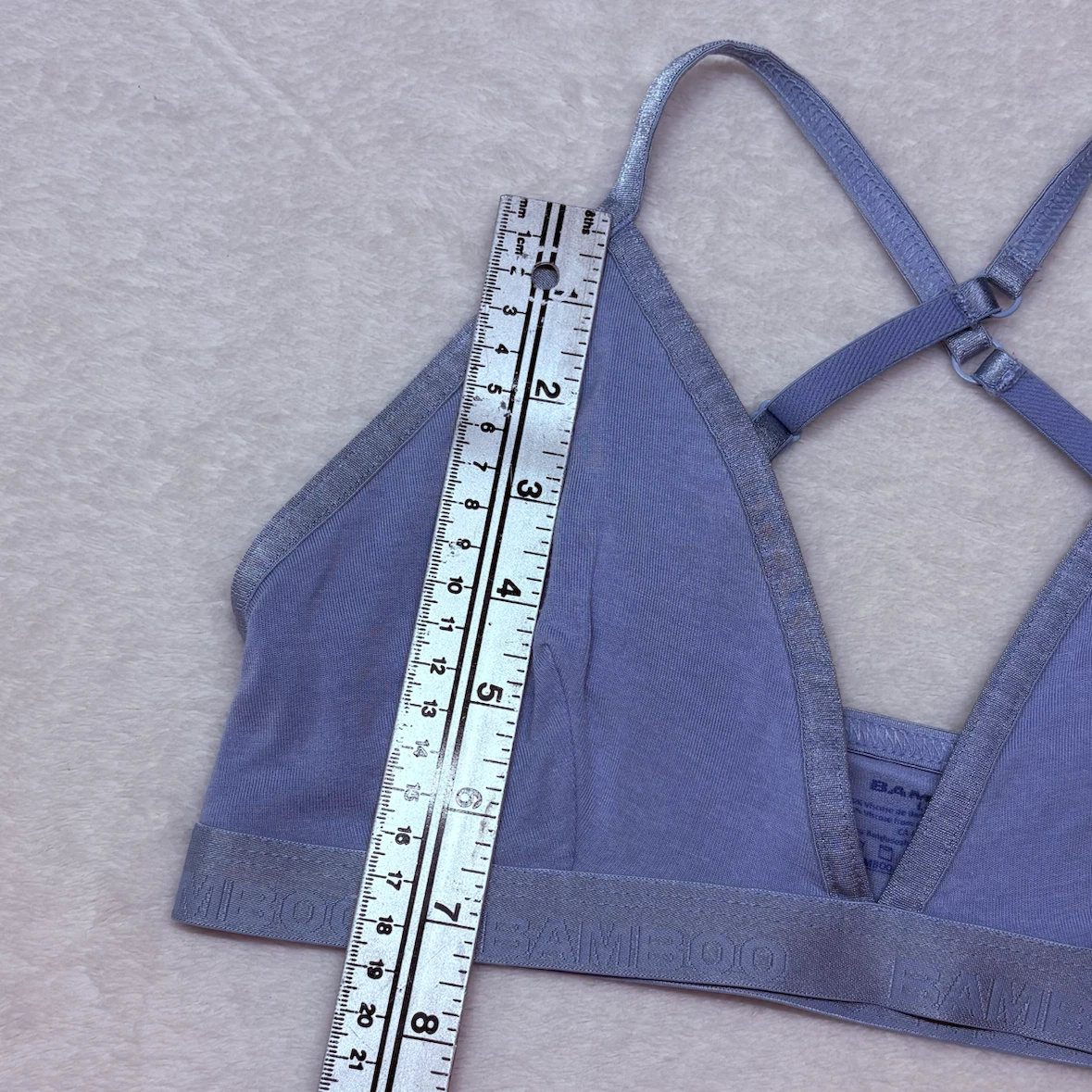 Bamboo Blue Bralette Crisscross Back Wireless Lounge Comfort L - photo 4
