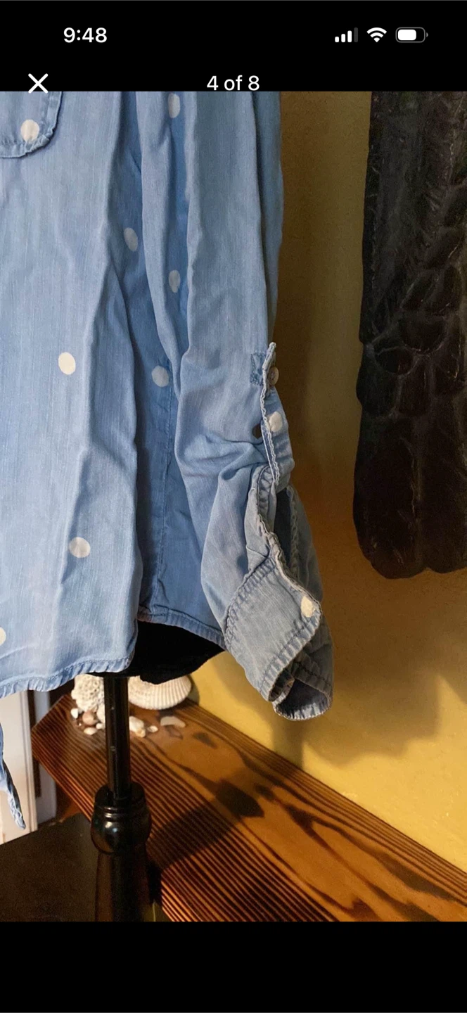 Jordache Spotted Button Up Blouse Top - photo 4