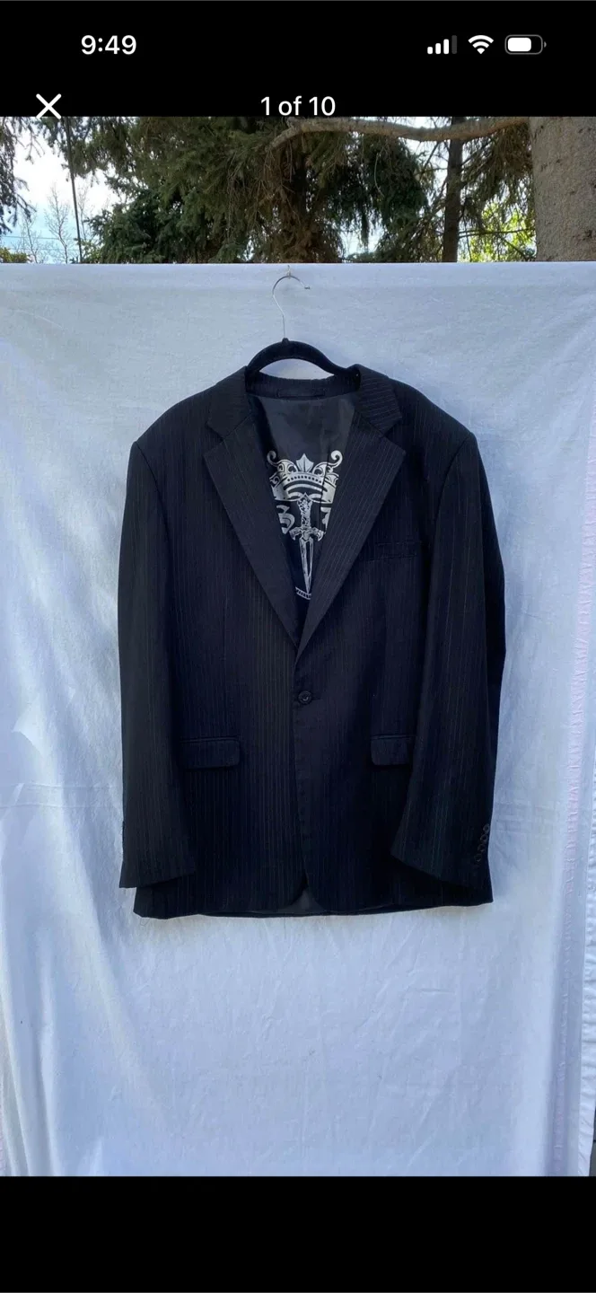 Vintage New Silver Dagger Blazer With Embroidery