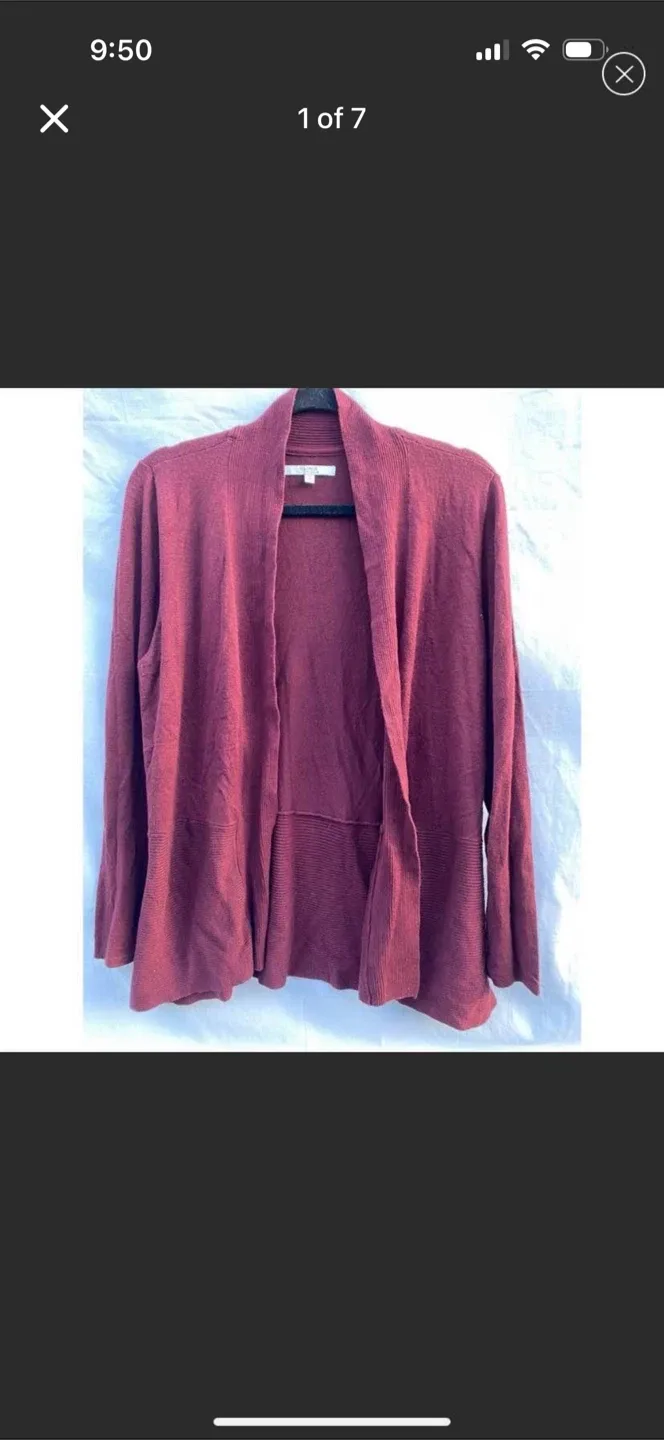 Alfred Sung Maroon Cardigan