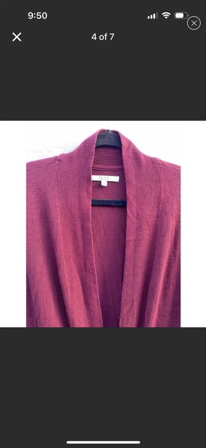 Alfred Sung Maroon Cardigan - photo 5