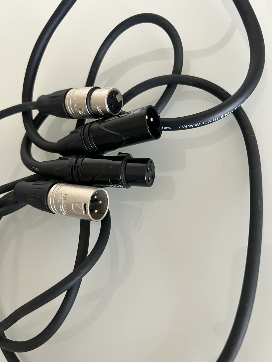 Two microphone Cables Matters XLR Cables 1Meter and 2Meter