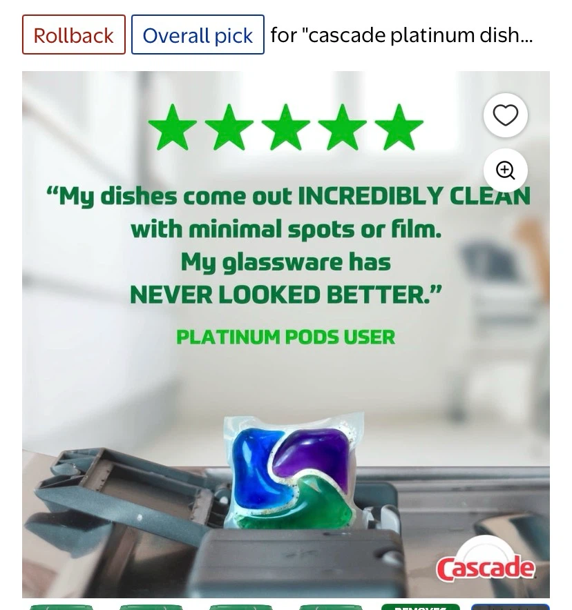 Cascade Platinum Dishwasher Detergent Pods - photo 5